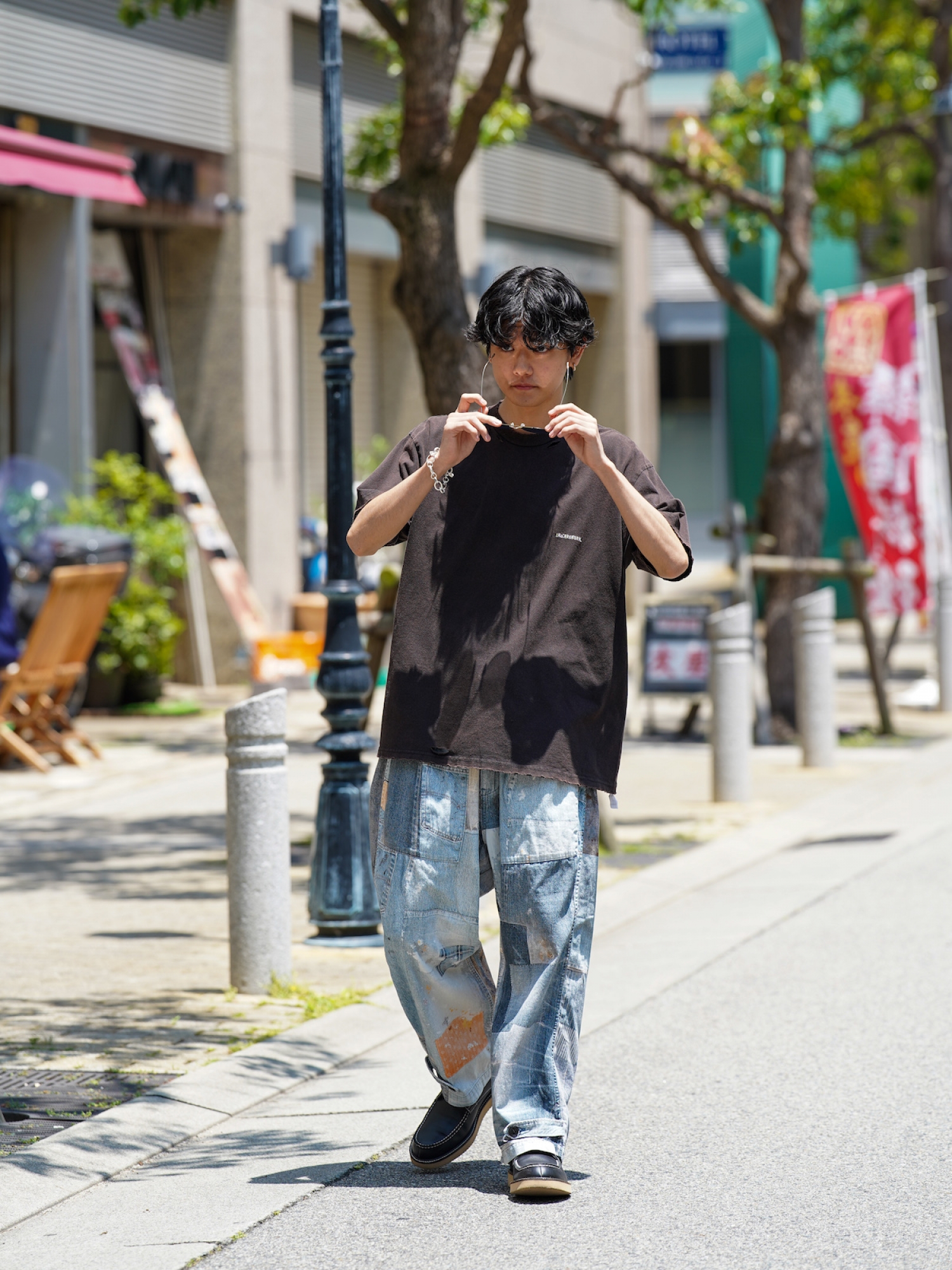 ANACHRONORM ARCHIVE DENIM COLLAGE WIDE EASY PANTS / Indigo