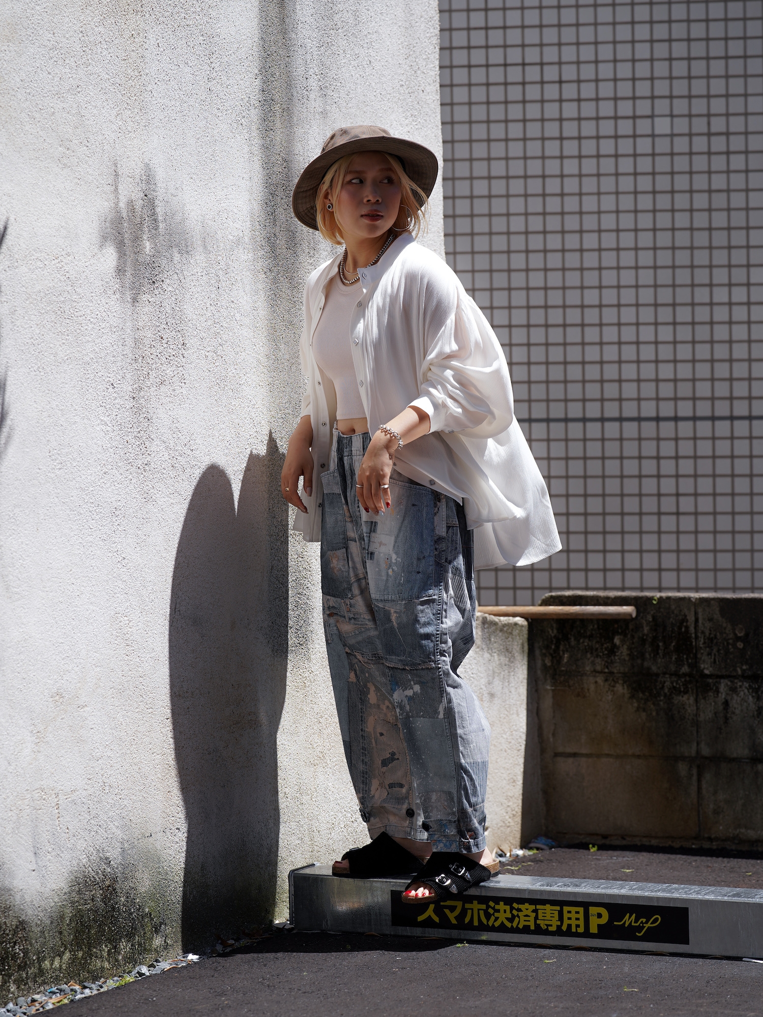 ANACHRONORM ARCHIVE DENIM COLLAGE WIDE EASY PANTS / Indigo