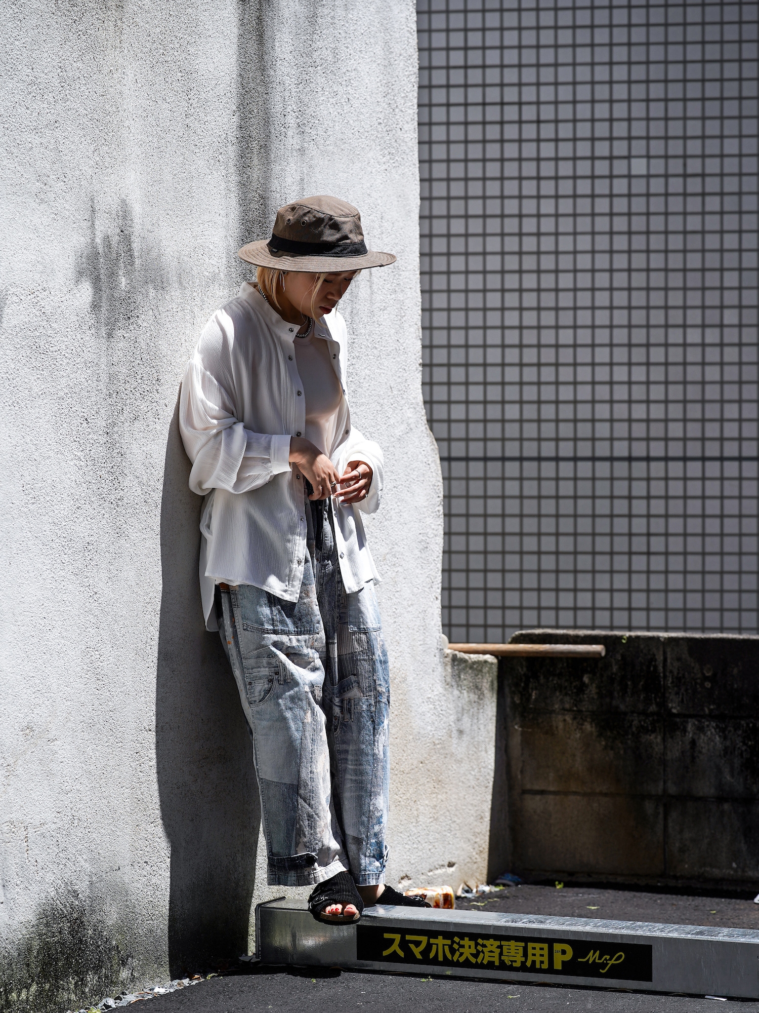 ANACHRONORM ARCHIVE DENIM COLLAGE WIDE EASY PANTS / Indigo