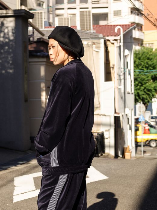 S.F.C VELOUR TRACK JACKET / Navy