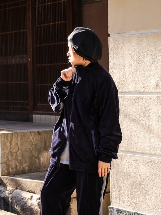 S.F.C VELOUR TRACK JACKET / Navy