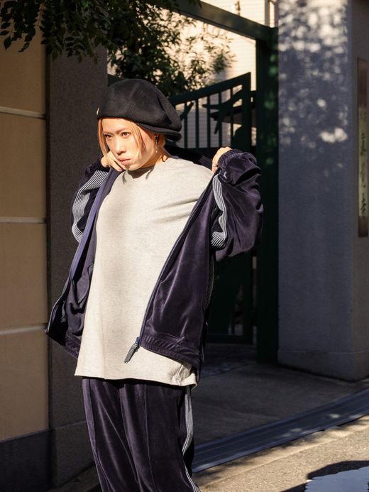 S.F.C VELOUR TRACK JACKET / Navy