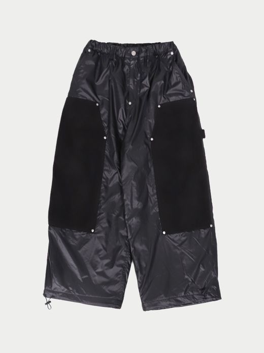 AMBERGLEAM GLOSSY HYBRID WORK PANTS / Black