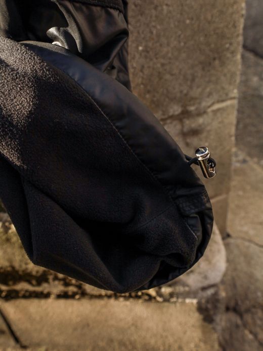 AMBERGLEAM GLOSSY HYBRID WORK PANTS / Black