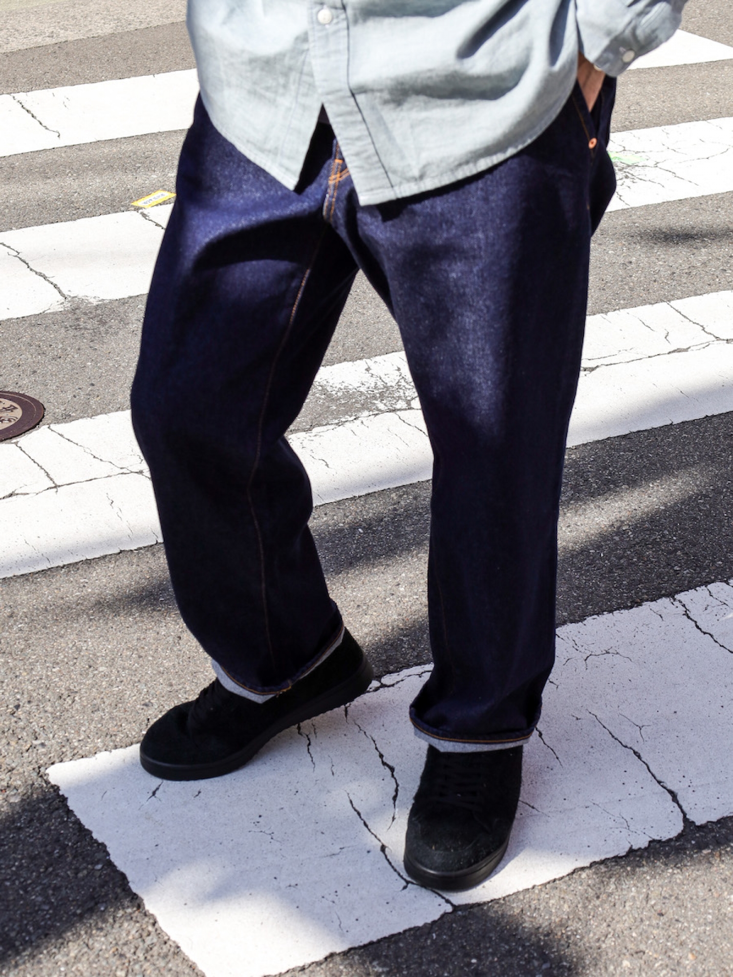 ANACHRONORM 80's WIDE TAPERED JEANS / Indigo | FLATBUSH（フラット