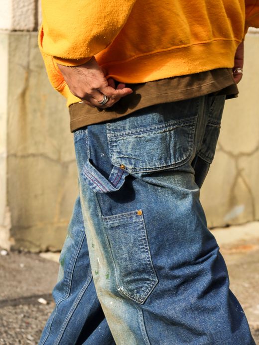 ANACHRONORM DENIM PAINTER EASY PANTS / Indigo aging wash