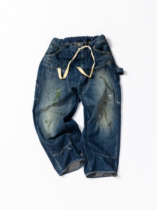 ANACHRONORM DENIM PAINTER EASY PANTS / Indigo aging wash