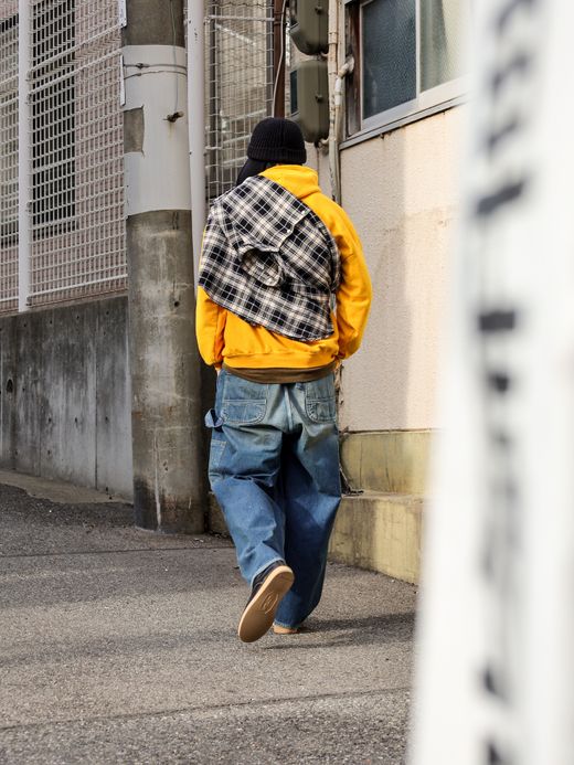 ANACHRONORM DENIM PAINTER EASY PANTS / Indigo aging wash