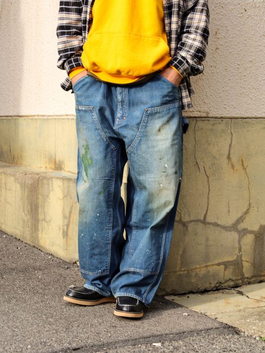 ANACHRONORM DENIM PAINTER EASY PANTS / Indigo aging wash