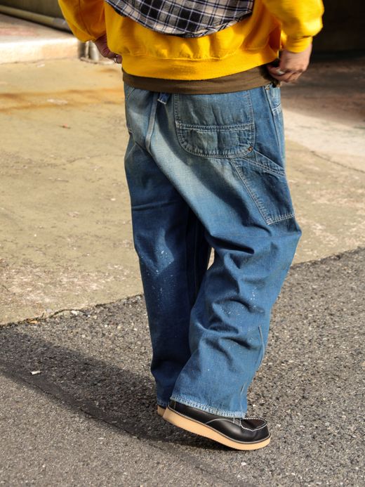 ANACHRONORM DENIM PAINTER EASY PANTS / Indigo aging wash