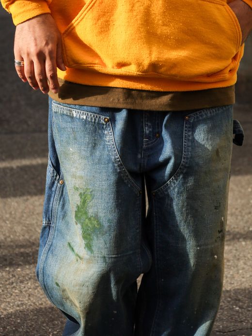 ANACHRONORM DENIM PAINTER EASY PANTS / Indigo aging wash