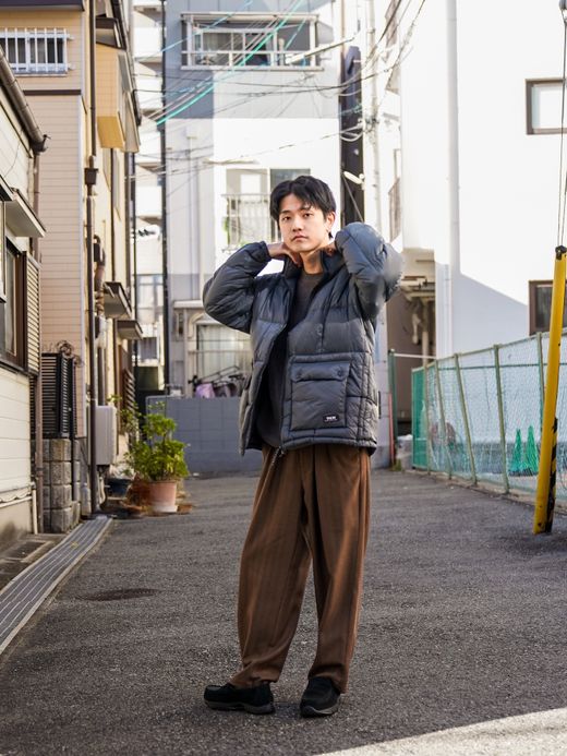 TAION MOUNTAIN PACKABLE VOLUME DOWN JACKET / Dark gray