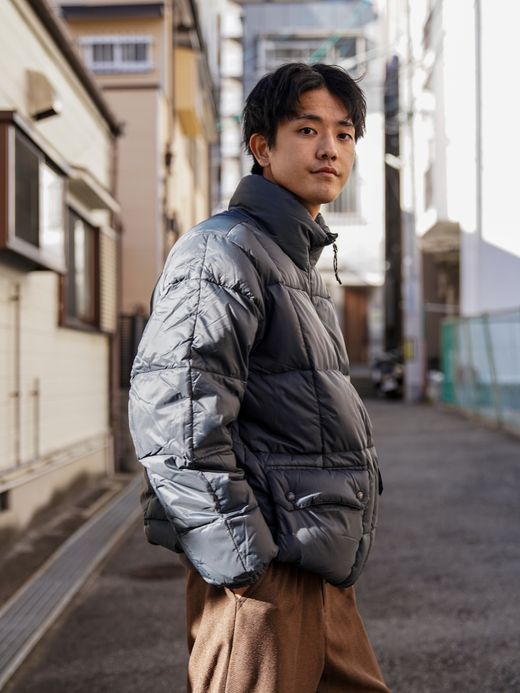 TAION MOUNTAIN PACKABLE VOLUME DOWN JACKET / Dark gray