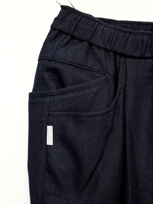 S.F.C WIDE TAPERED EASY PANTS（WOOL HERRINGBORN）/ Navy