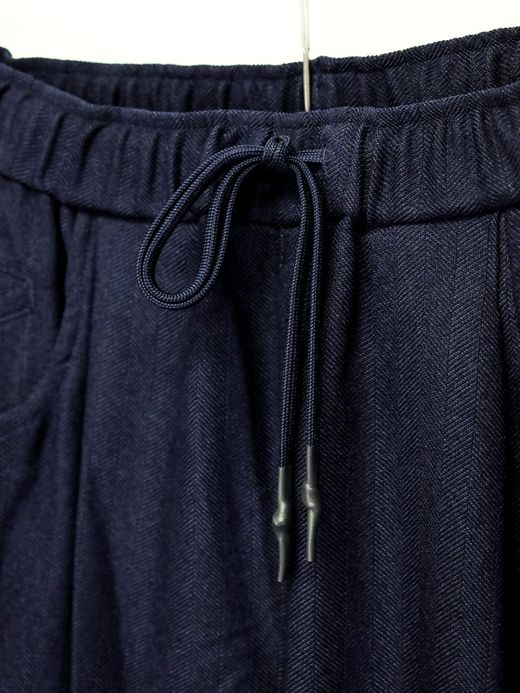 S.F.C WIDE TAPERED EASY PANTS（WOOL HERRINGBORN）/ Navy