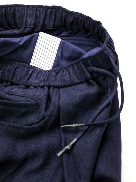 S.F.C WIDE TAPERED EASY PANTS（WOOL HERRINGBORN）/ Navy