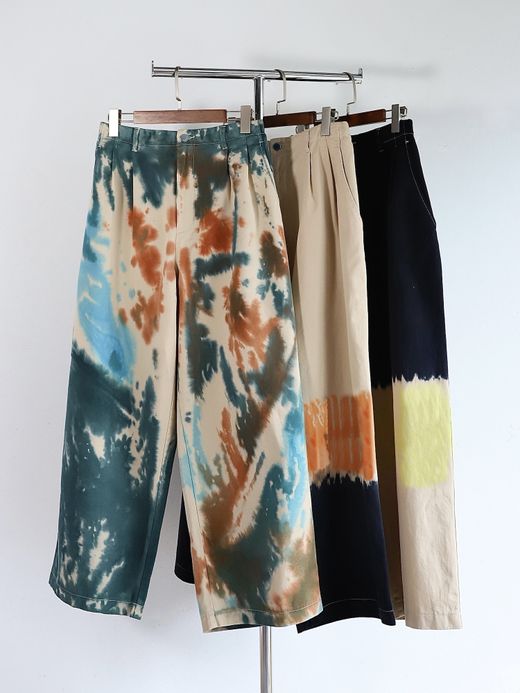 AMBERGLEAM TIEDYE TAPERED CHINO PANTS / 3colors