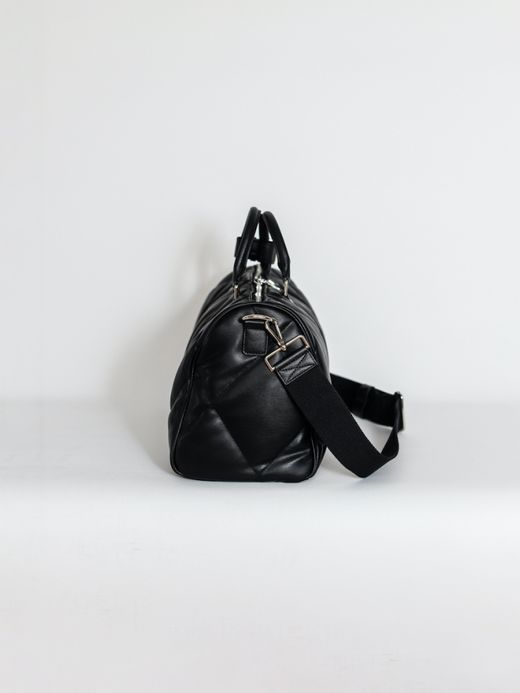AMBERGLEAM BOSTON QUILTING LEATHER BAG / Black
