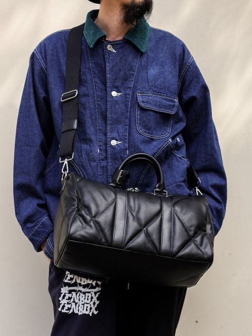 AMBERGLEAM BOSTON QUILTING LEATHER BAG / Black