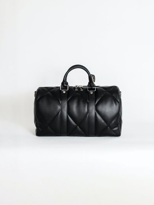 AMBERGLEAM BOSTON QUILTING LEATHER BAG / Black