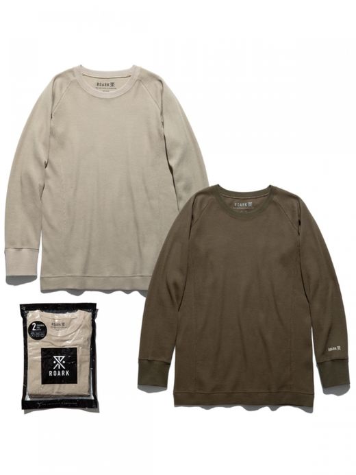 ROARK REVIVAL REUSE 2PACK THERMAL TEE / Beige/army