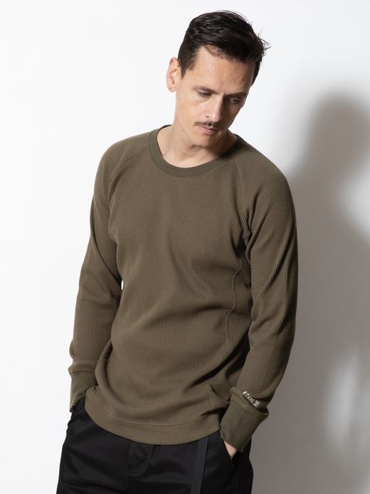 ROARK REVIVAL REUSE 2PACK THERMAL TEE / Beige/army