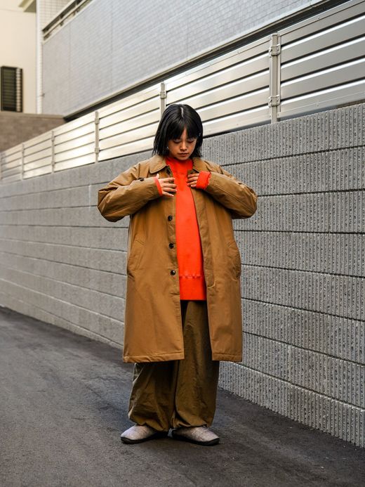 Audience 60/40クロス Sorona®Dupont 中綿 ステンカラーコート / Camel brown