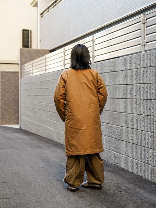 Audience 60/40クロス Sorona®Dupont 中綿 ステンカラーコート / Camel brown
