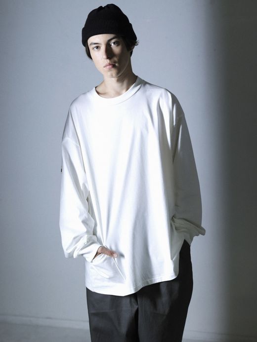 organicsta ORGANIC COTTON CHILL POCKET LONG TEE / White