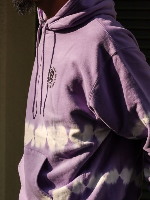 ROARK REVIVAL "GUIDE WORKS" TIE DYE P/O HOODED SWEAT / Purple haze shibori