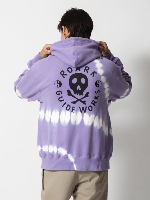 ROARK REVIVAL "GUIDE WORKS" TIE DYE P/O HOODED SWEAT / Purple haze shibori
