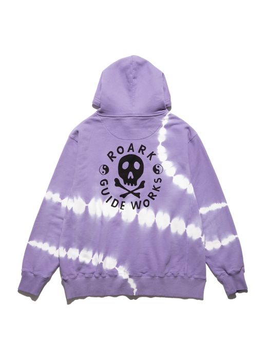 ROARK REVIVAL "GUIDE WORKS" TIE DYE P/O HOODED SWEAT / Purple haze shibori