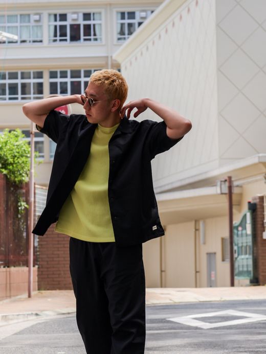 organicsta ORGANIC COTTON ALOHA SHIRT / Black