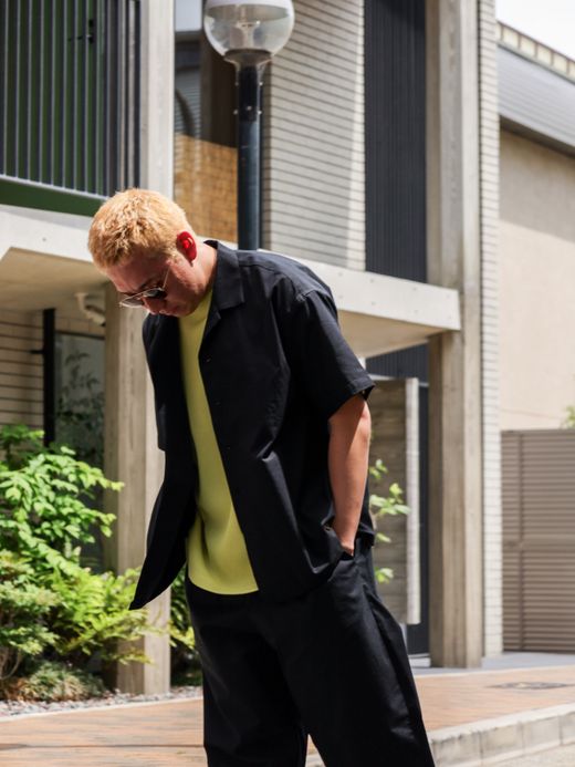 organicsta ORGANIC COTTON ALOHA SHIRT / Black