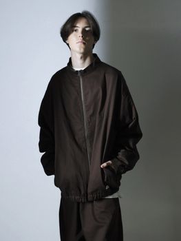 ORGANIC COTTON TWILL TRACK JACKET / Brown