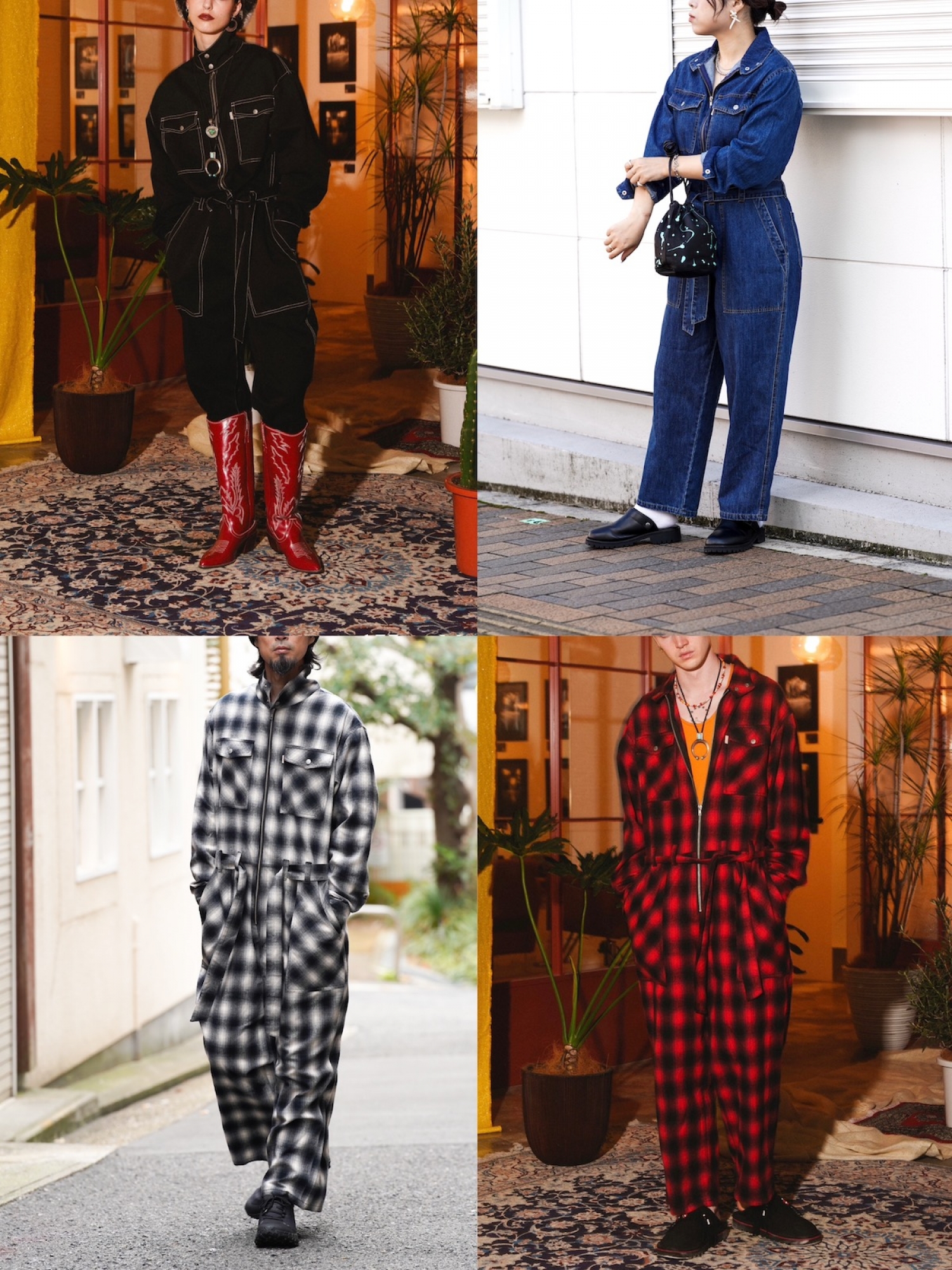 AMBERGLEAM FABRIC JUMPSUITS / 4colors | FLATBUSH（フラット