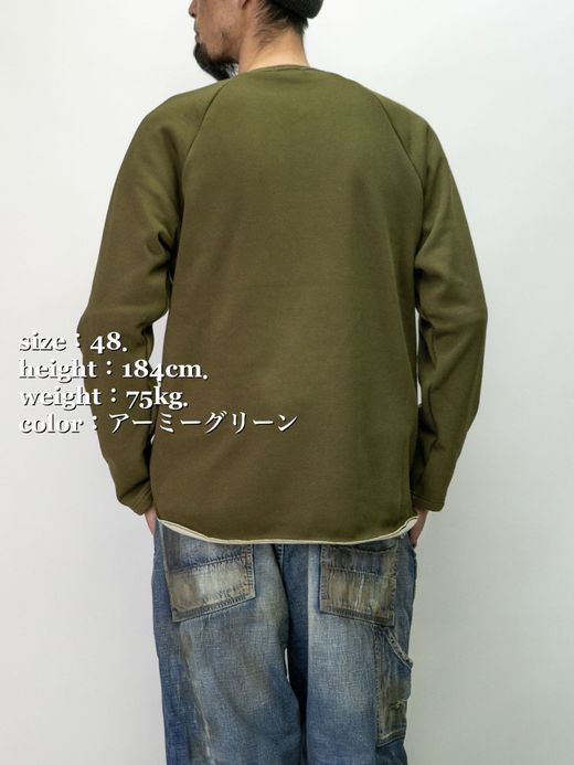 Spinner Bait ボンバーヒートラグランクルーL/S / アーミーグリーン