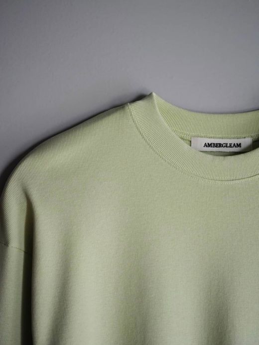 AMBERGLEAM RIB CUT LONG SLEEVE / Black