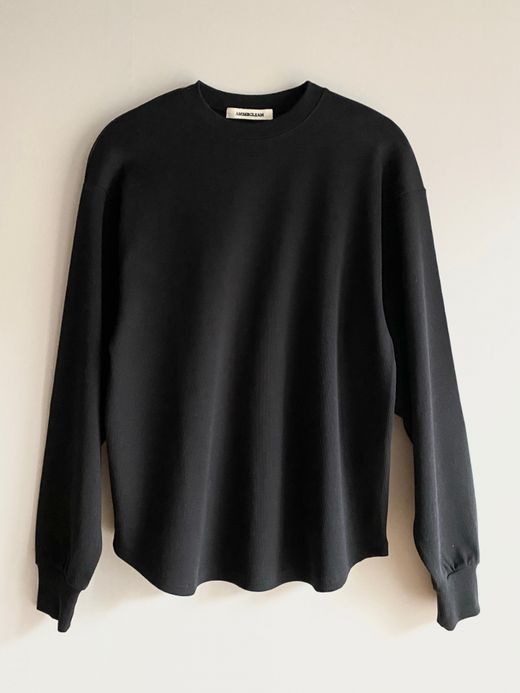 AMBERGLEAM RIB CUT LONG SLEEVE / Black