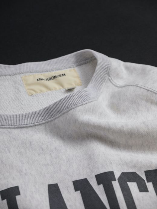 ANACHRONORM COLLEGE PRINT SIDE RIB SWEAT / Oatmeal
