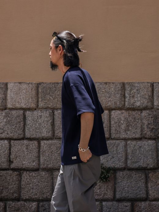 organicsta 8.8OZ ORGANIC COTTON THERMAL TEE / Navy