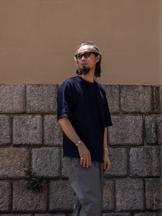 organicsta 8.8OZ ORGANIC COTTON THERMAL TEE / Navy