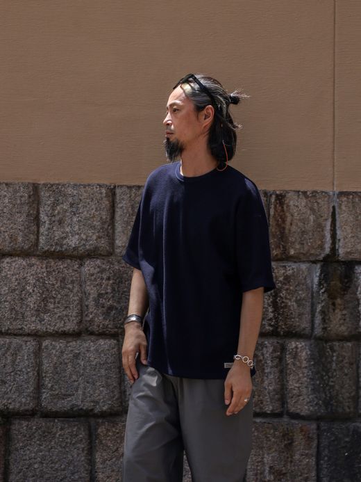 organicsta 8.8OZ ORGANIC COTTON THERMAL TEE / Navy