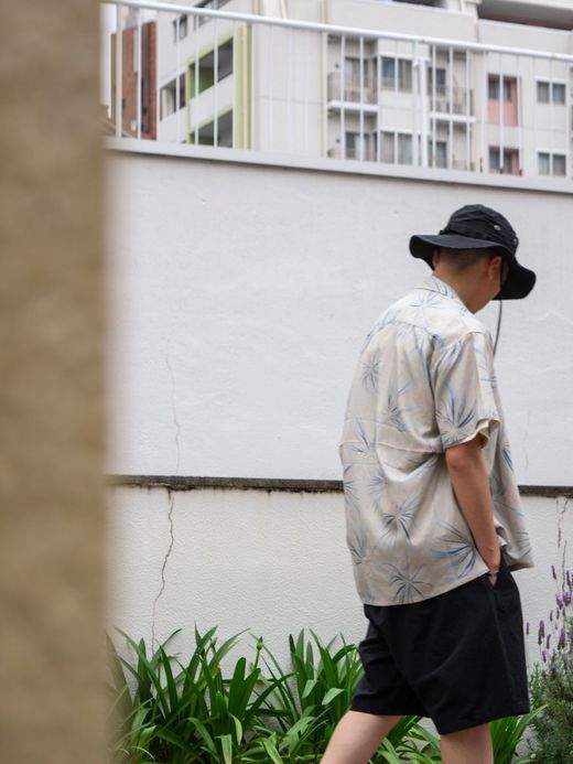 ANACHRONORM FIREWORKS S/S TUCK OPEN COLLAR SHIRT / Natural