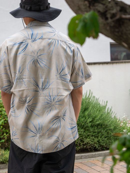 ANACHRONORM FIREWORKS S/S TUCK OPEN COLLAR SHIRT / Natural