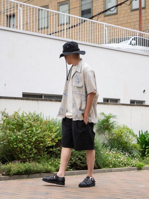 ANACHRONORM FIREWORKS S/S TUCK OPEN COLLAR SHIRT / Natural