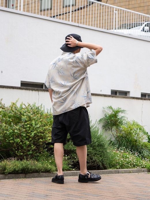 ANACHRONORM FIREWORKS S/S TUCK OPEN COLLAR SHIRT / Natural