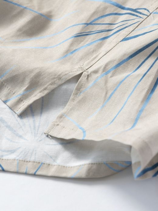 ANACHRONORM FIREWORKS S/S TUCK OPEN COLLAR SHIRT / Natural