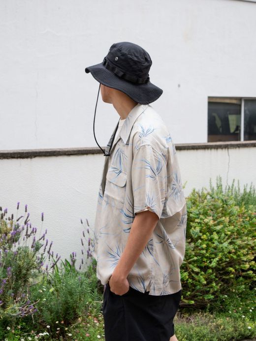 ANACHRONORM FIREWORKS S/S TUCK OPEN COLLAR SHIRT / Natural