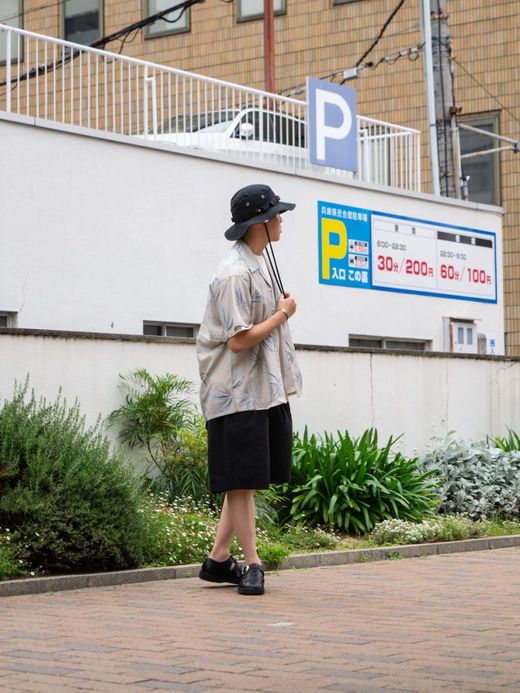 ANACHRONORM FIREWORKS S/S TUCK OPEN COLLAR SHIRT / Natural